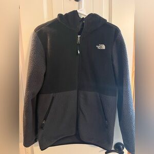 North Face Black and Grey Fleece Jacket